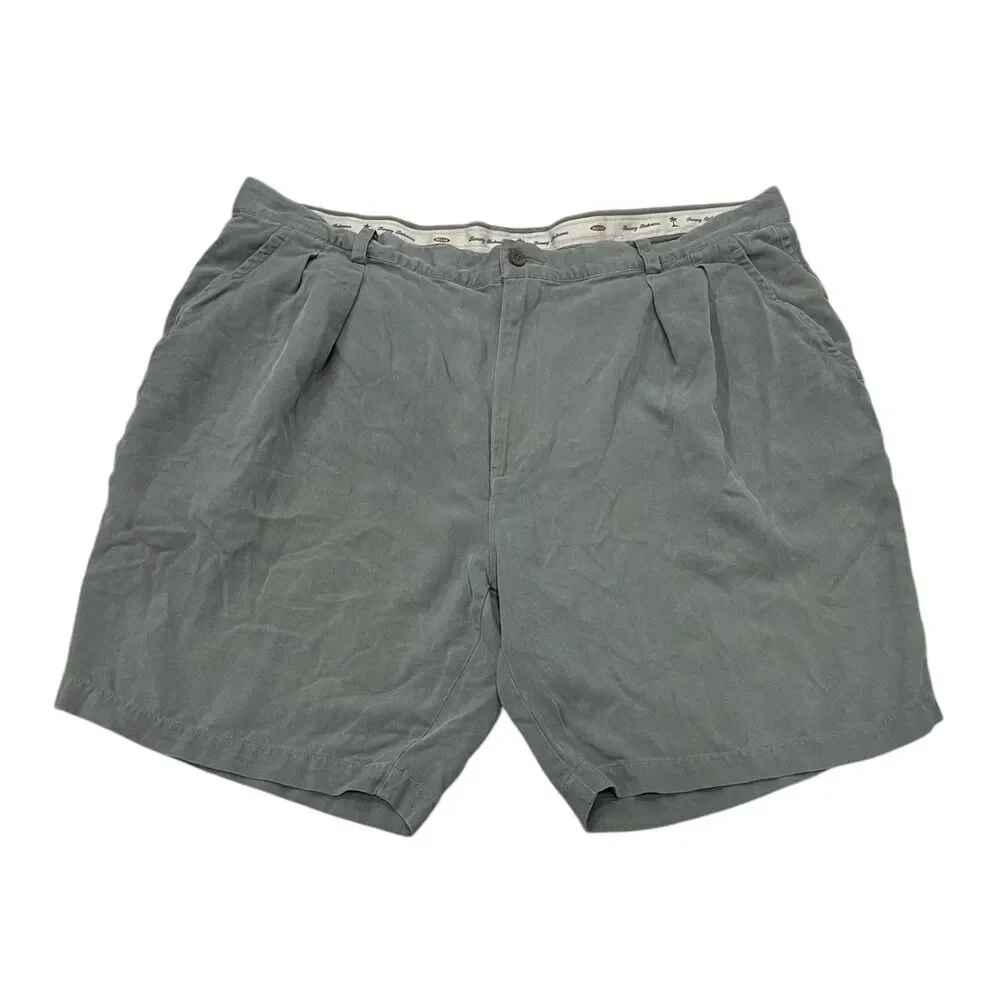 Tommy Bahama Gray 100% Silk Pleated Shorts 42